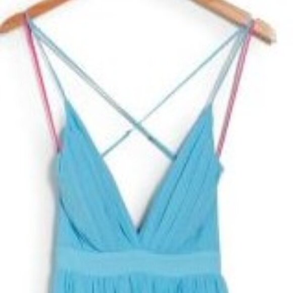 Meghan LA Enchanted Garden Maxi Dress -Turquoise Blue NWT Size XL - Picture 3 of 3